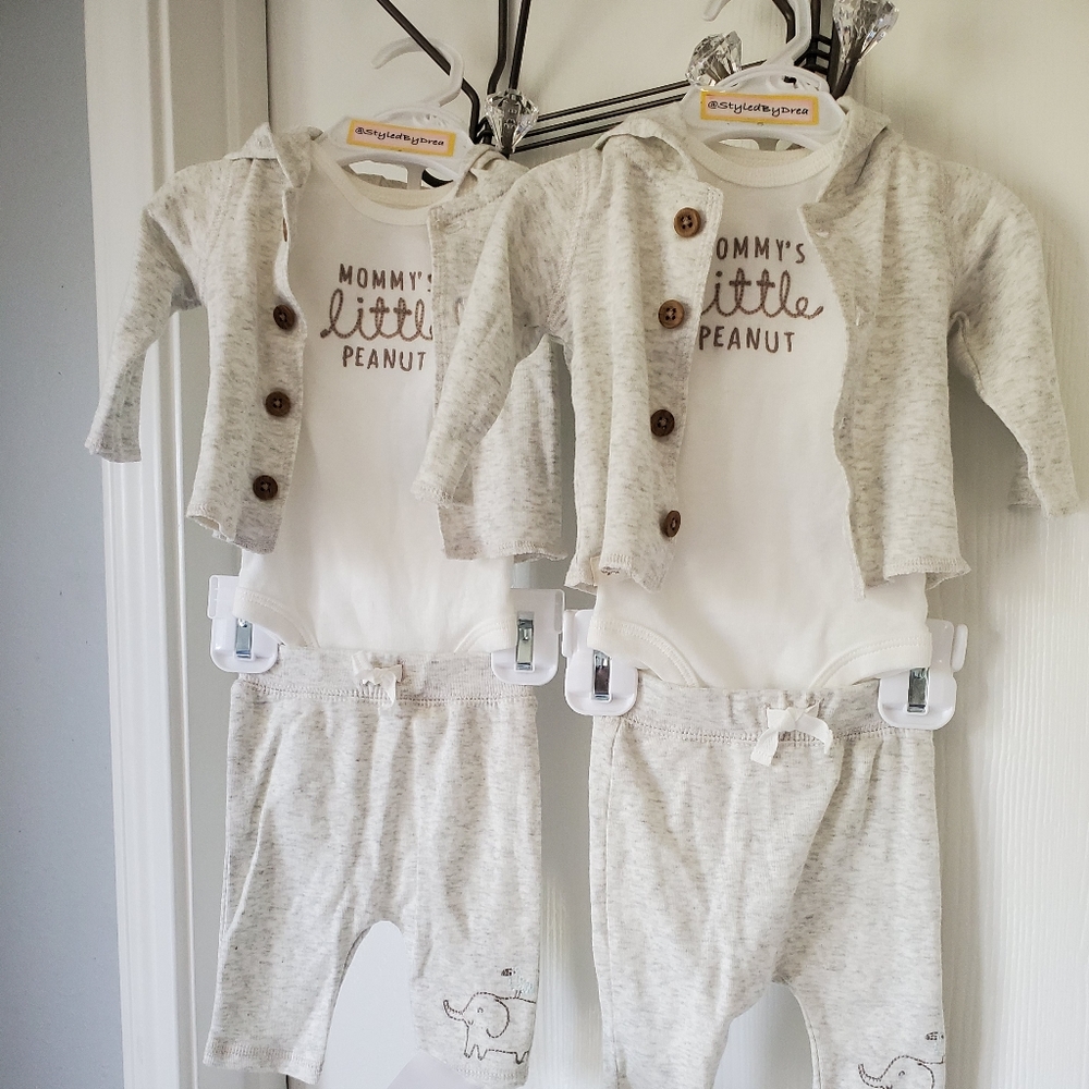 Newborn- Twin Set - Carters - 3 pcs